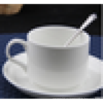 Изготовленная на заказ белая керамическая чашка кофе и блюдце чашка чая и небольшой плиты